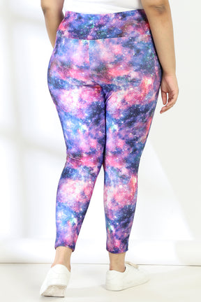 Galaxy Tummy Shaper Printed Leggings