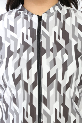 Geometric Camouflage Printed Jacket
