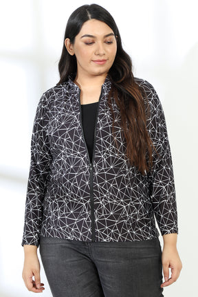 Black Abstract Prism Printed Jacket