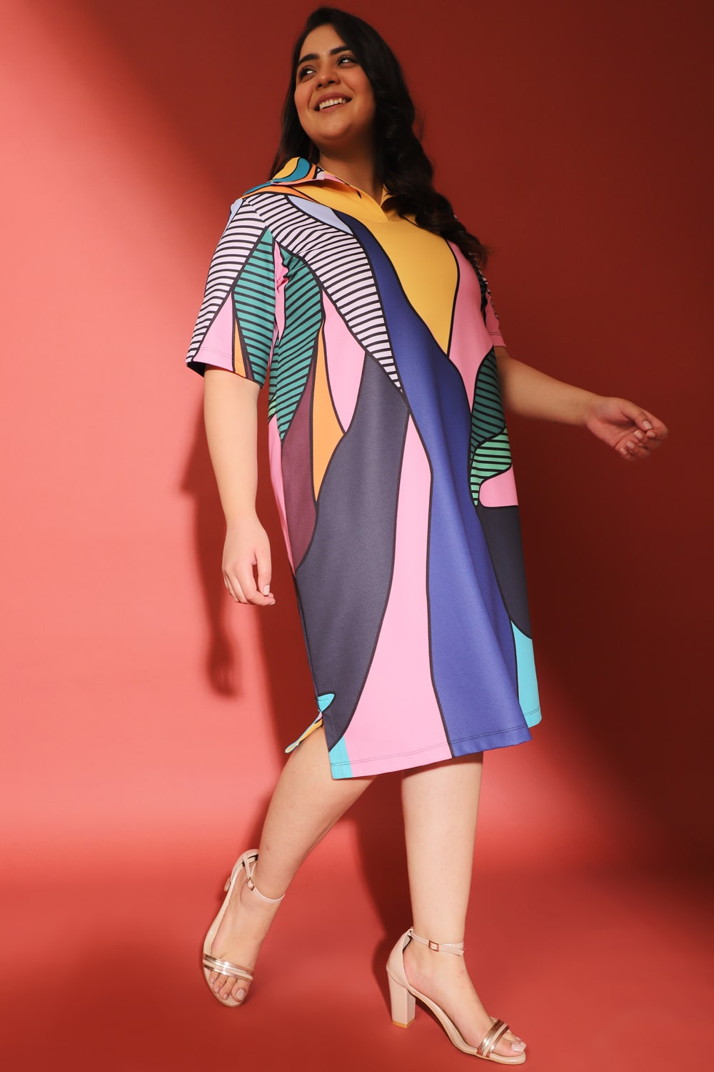 Moder Art Printed Polo Dress