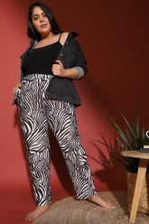 amydus zebra printed plus size lounge pants