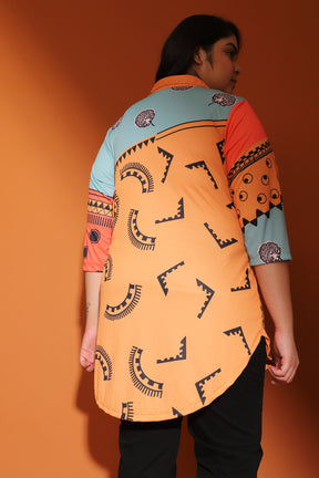 Color Block Centre Pleat Top