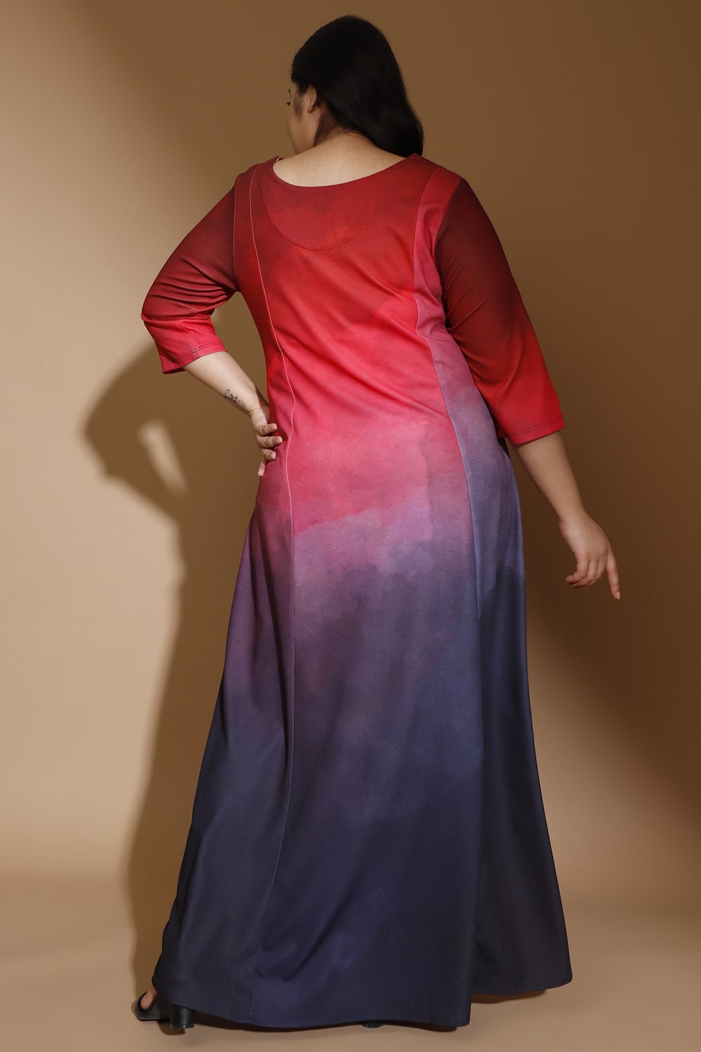Crimson Midnight Ombre Dress for Women