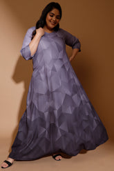 amydus grey printed plus size maxi dress