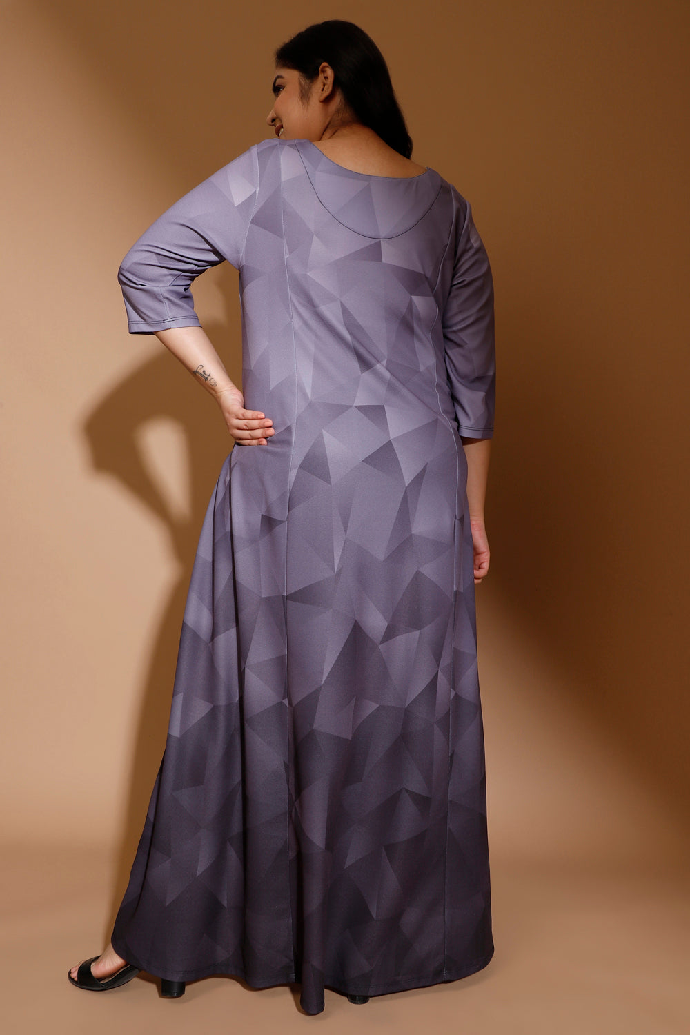 Grey Prism Printed Maxi Dress for Women
