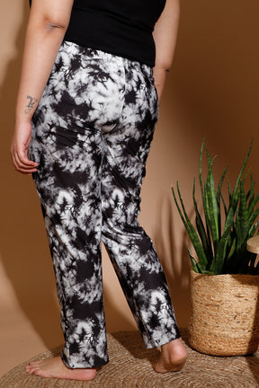 Black Tie Dye Printed Lounge Pants