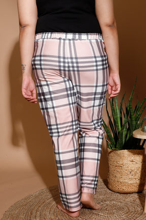 Pink Check Printed Lounge Pants
