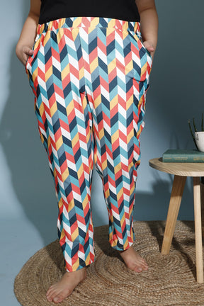 Quirky Chevron Printed Lounge Pants
