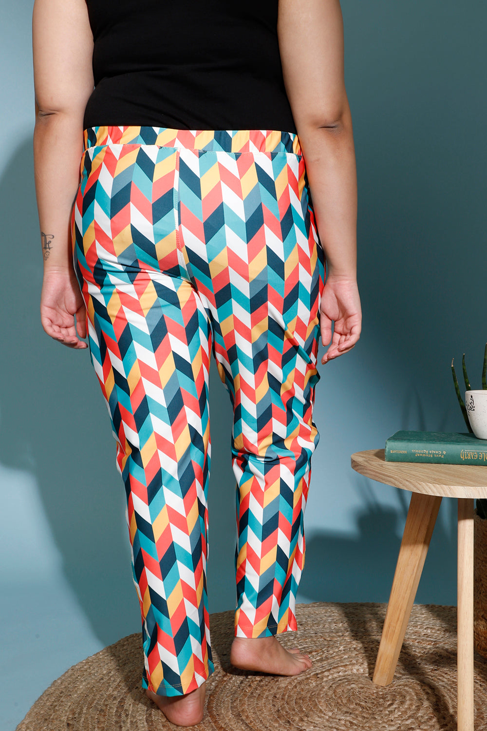 Quirky Chevron Printed Lounge Pants for Women