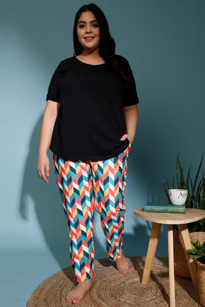 Quirky Chevron Printed Lounge Pants