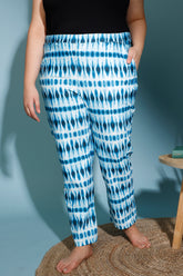amydus blue tie dye printed plus size lounge pants