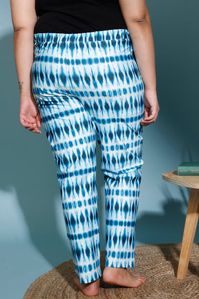 Blue Tie Dye Printed Lounge Pants
