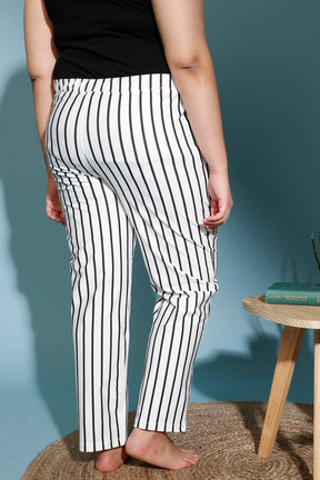 White Black Stripes Lounge Pants