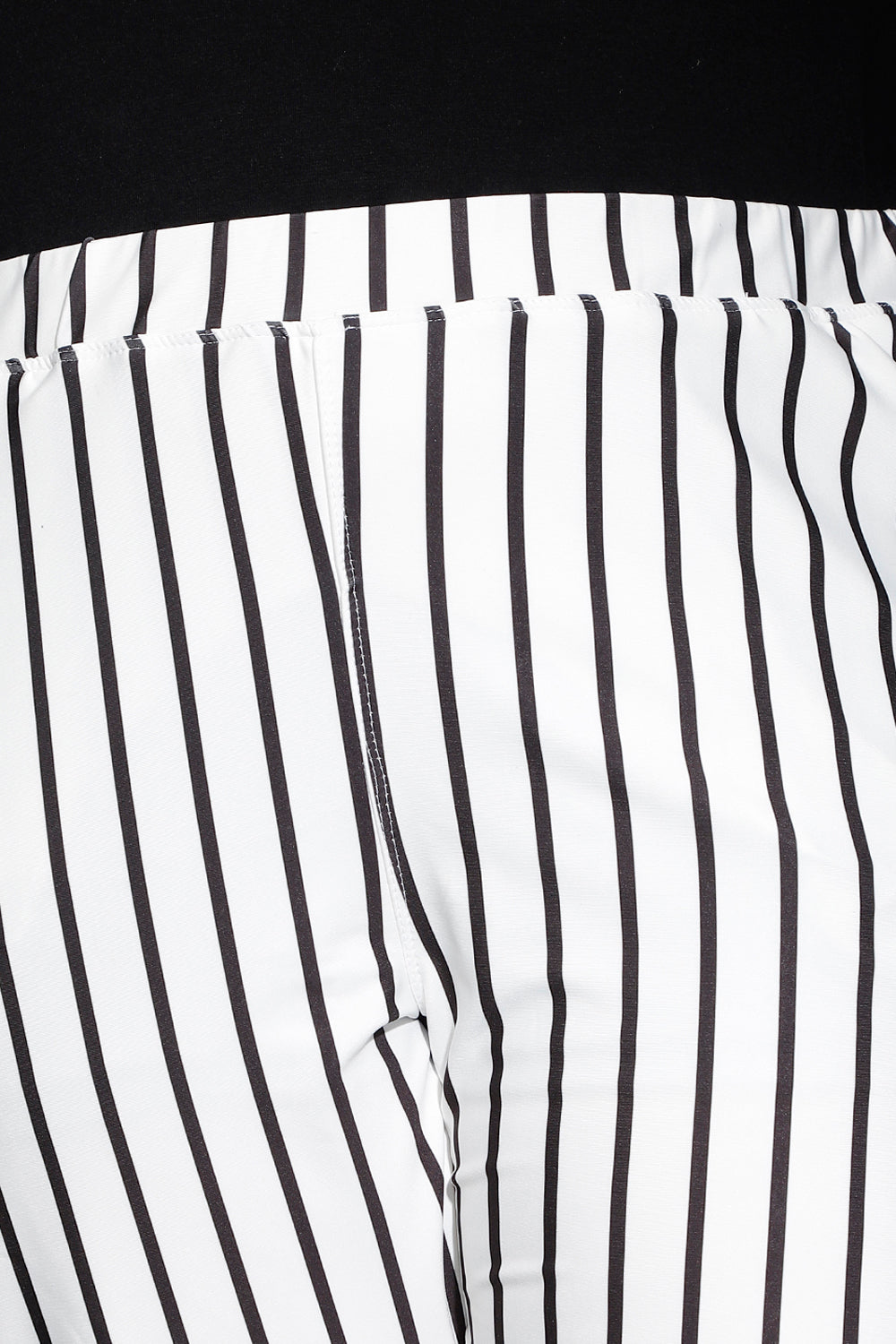 White Black Stripes Lounge Pants for Women