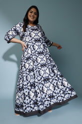 Shibori Inspired Printed Long Dress