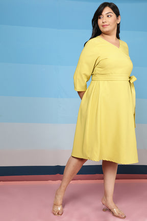 Yellow True Wrap Dress