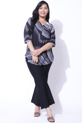Plus Size Marble Centre Pleat Top