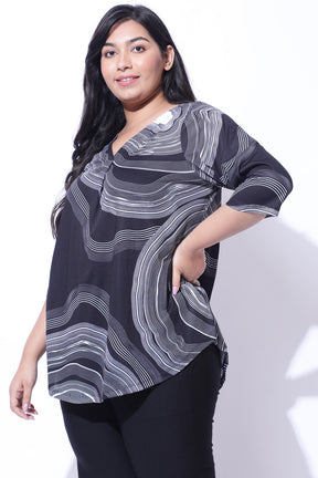 Plus Size Marble Centre Pleat Top