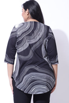 Plus Size Marble Centre Pleat Top