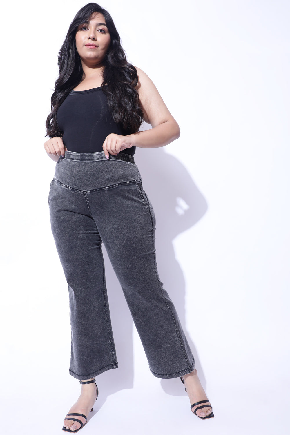 fvwitlyh Mom Jeans High Waisted Women's Plus Size Easy Fit Elastic Waist  Pull On Pant