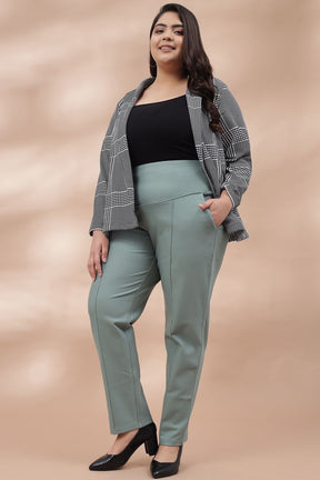 Buy U R YOU Brown Plus Size Solid Straight Fit Polyester Women's Formal  Wear Pant | Shoppers Stop