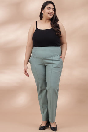 Mint Green Crease Seam Tummy Tucker Pants