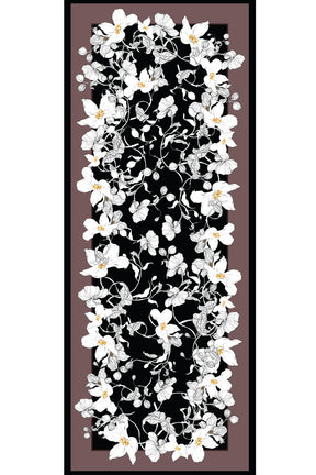 Black Cinamon Blossom Dupatta
