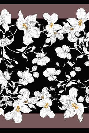 Black Cinamon Blossom Dupatta