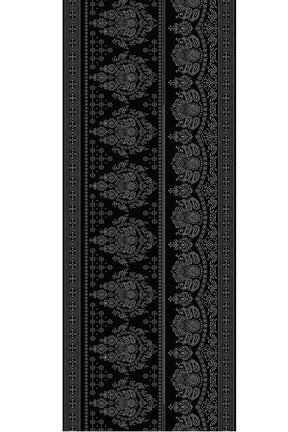 Black White Paisely Print Dupatta