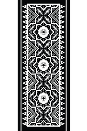 Black Monochrome Mural Dupatta