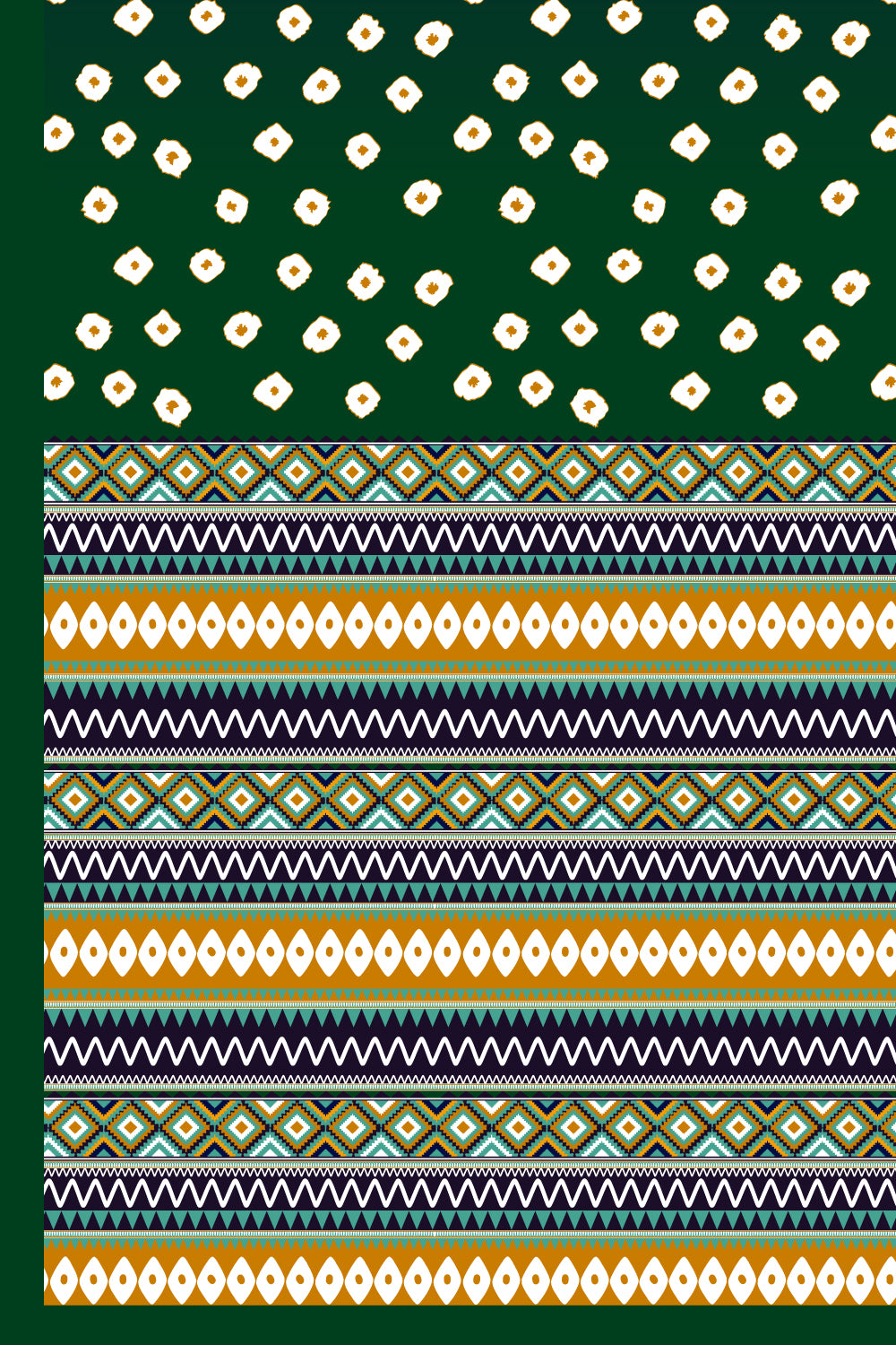 Blue Green Ombre Bandhej Kurta Set