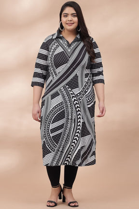 Amydus Monochrom Melody 3xl Size Blended knit fabric Collar Kurta